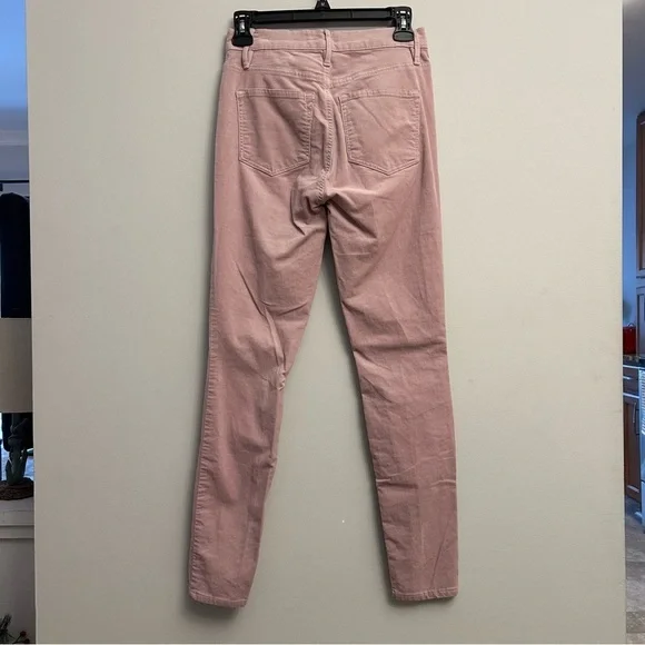 LOFT Pink Corduroy Pants High Rise Skinny Size 0 - Picture 2 of 9